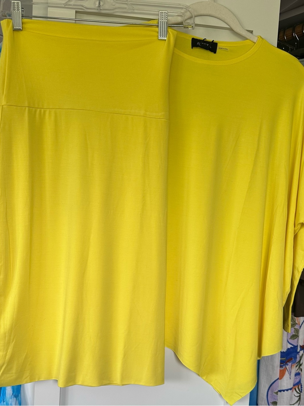 ALFANI Yellow Two-Piece Top and Skirt Set - Bright Yellow